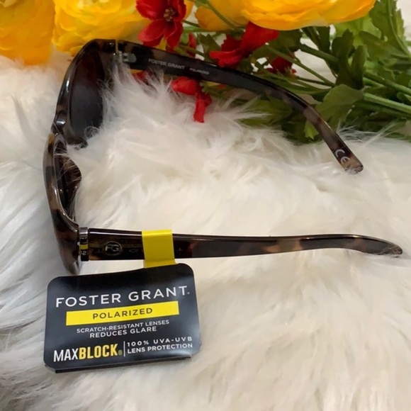 Dark Brown Sunglasses Foster Grant Round Marbled Brown Frame UVA UVB NEW! - Picture 3 of 3